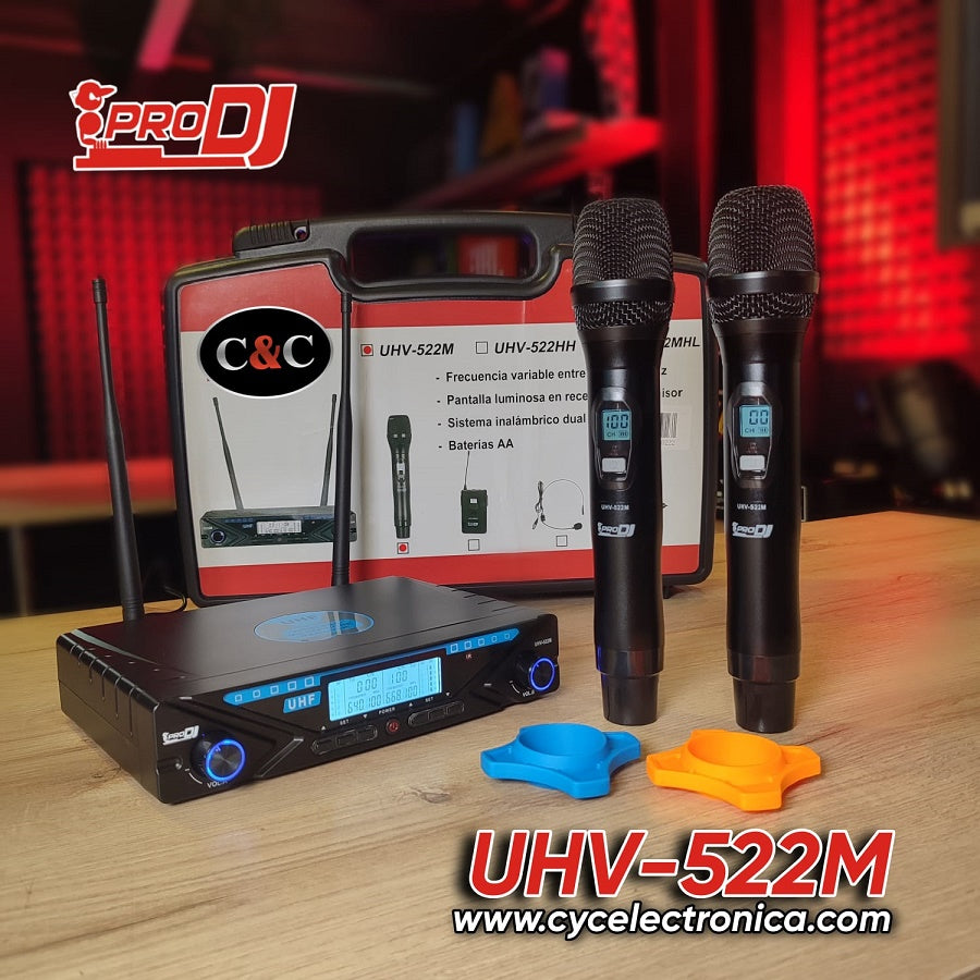 Micrófono doble Prodj UHV522M