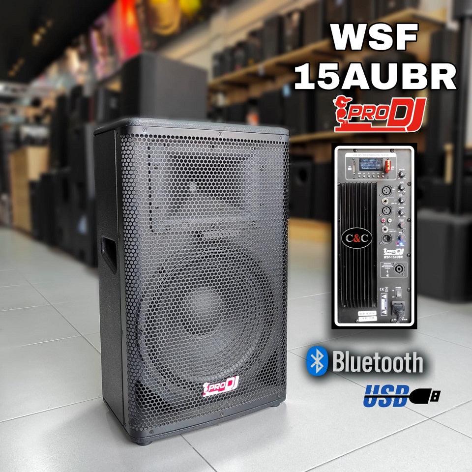 PRO DJ WSF15AUBR CABINA ACTIVA DE 15'' EN MADERA